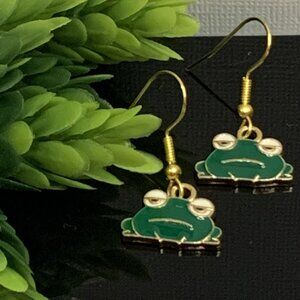 Frog Earring, Silly Animal Earring, Frog Jewelry, Amphibian Earring, Gift Idea